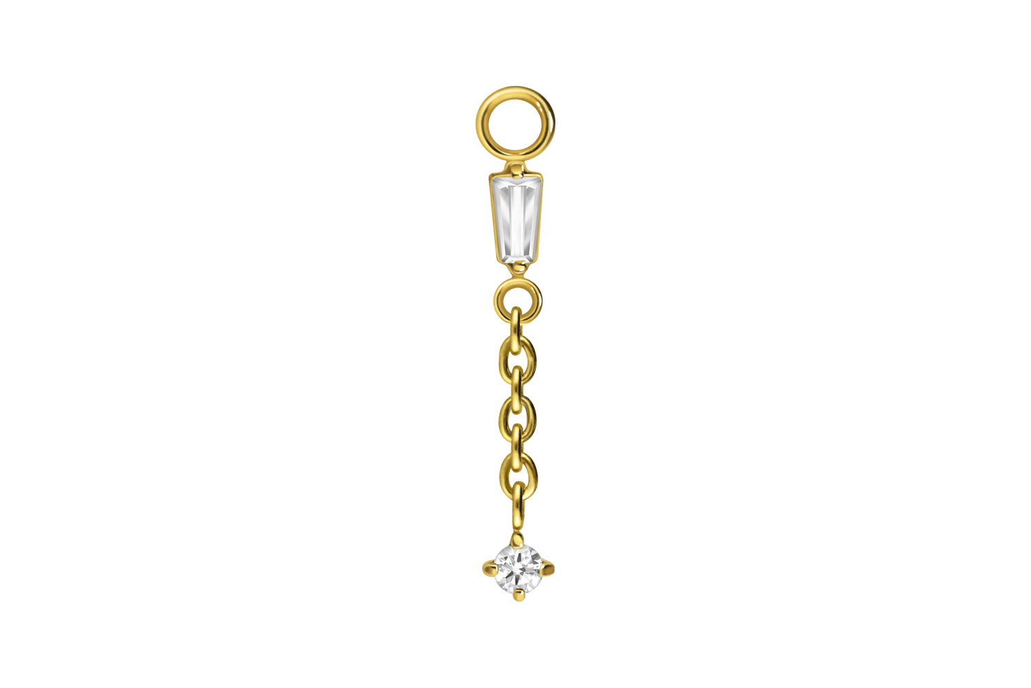 Chirurgenstahl Anhänger für Clicker 2 KRISTALLE + KETTE von Piercingline